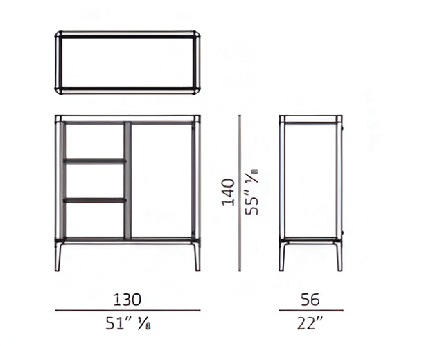 Технические данные и чертежи Сервант от фабрики Ceccotti Collezioni модель Full Cabinet